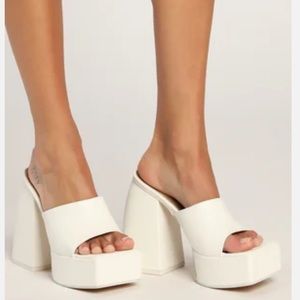 White platform sandals